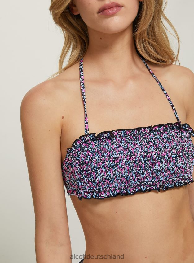 Kleidung de Alcott Frauen Strukturiertes Bandeau-Bikinioberteil Mehrfarbig 88J68R482