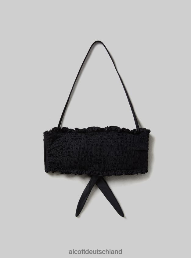 Kleidung de Alcott Frauen Strukturiertes Bandeau-Bikinioberteil bk1 schwarz 88J68R262