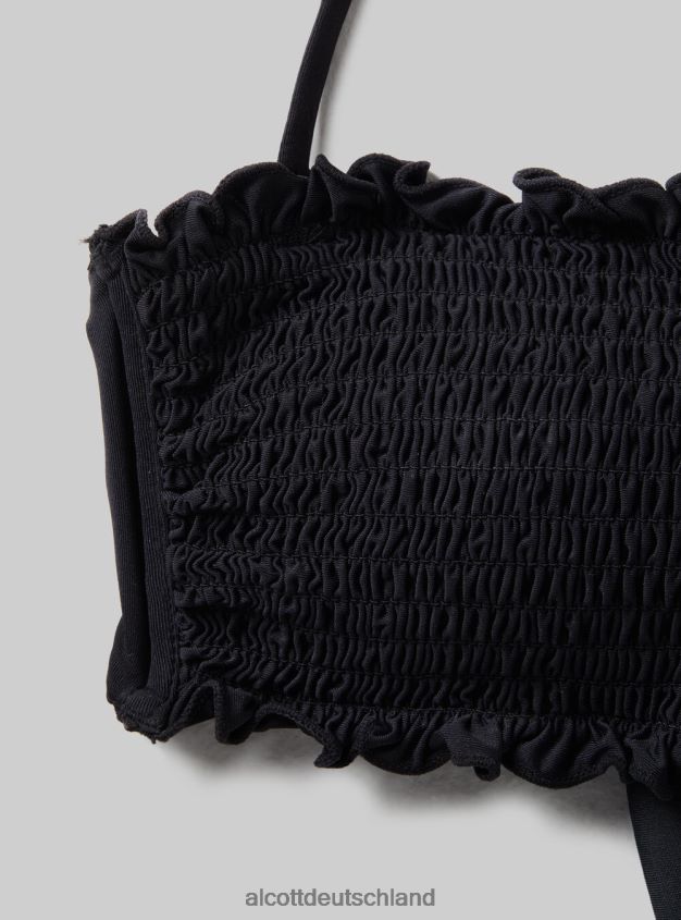 Kleidung de Alcott Frauen Strukturiertes Bandeau-Bikinioberteil bk1 schwarz 88J68R262