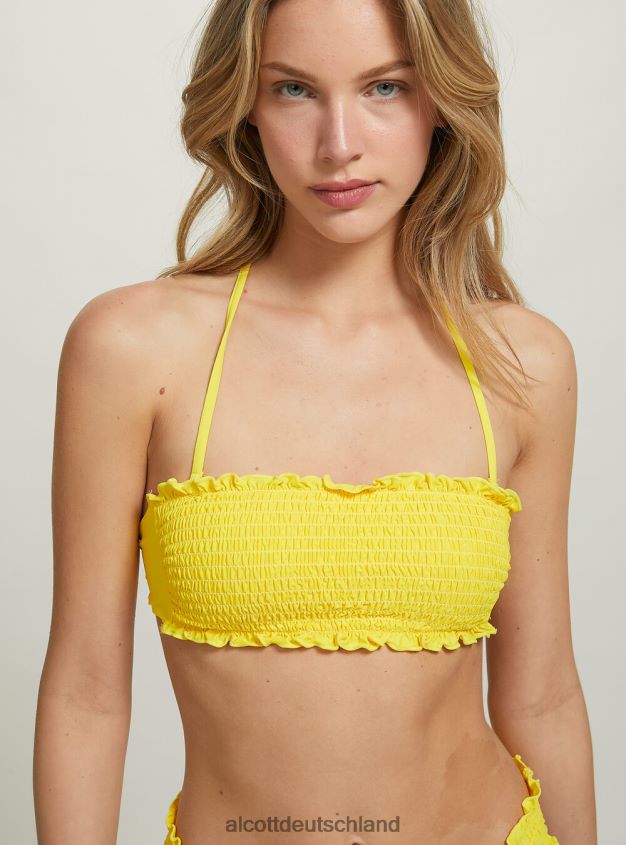 Kleidung de Alcott Frauen Strukturiertes Bandeau-Bikinioberteil bk1 schwarz 88J68R264