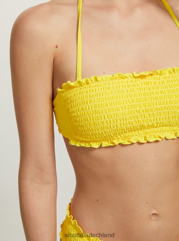 Kleidung de Alcott Frauen Strukturiertes Bandeau-Bikinioberteil bk1 schwarz 88J68R264