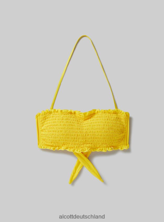 Kleidung de Alcott Frauen Strukturiertes Bandeau-Bikinioberteil bk1 schwarz 88J68R264