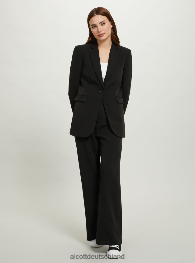 Kleidung de Alcott Frauen Einreihiger Blazer bk1 schwarz 88J68R107