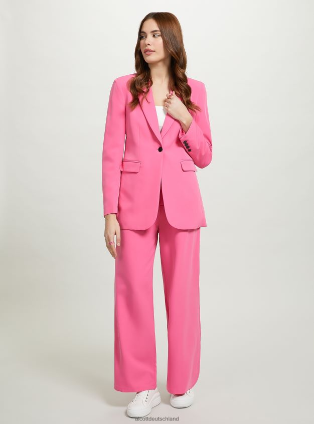 Kleidung de Alcott Frauen Einreihiger Blazer bk1 schwarz 88J68R83