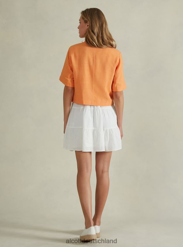 Kleidung de Alcott Frauen Kurzer Blazer aus Leinenmischung gn3 grünes Licht 88J68R514