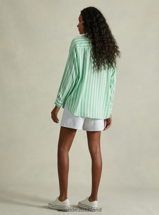 Kleidung de Alcott Frauen Gestreiftes Hemd aus Leinenmischung az3 azurblaues Licht 88J68R25