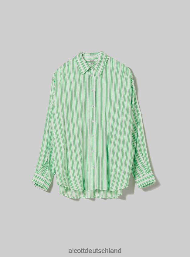 Kleidung de Alcott Frauen Gestreiftes Hemd aus Leinenmischung az3 azurblaues Licht 88J68R25