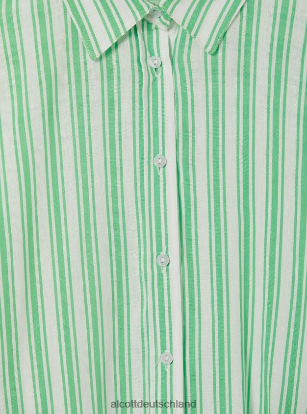 Kleidung de Alcott Frauen Gestreiftes Hemd aus Leinenmischung az3 azurblaues Licht 88J68R25