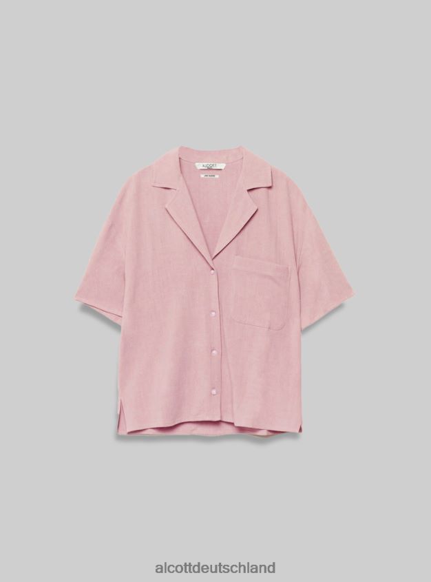 Kleidung de Alcott Frauen Kurzarmhemd aus Leinenmischung pk3 rosa hell 88J68R498
