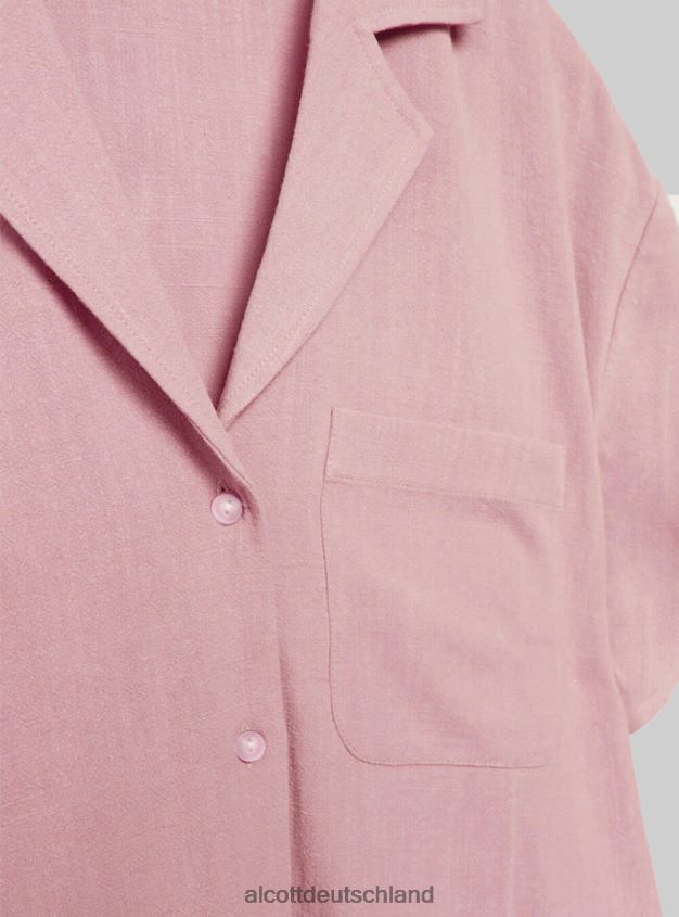 Kleidung de Alcott Frauen Kurzarmhemd aus Leinenmischung pk3 rosa hell 88J68R498