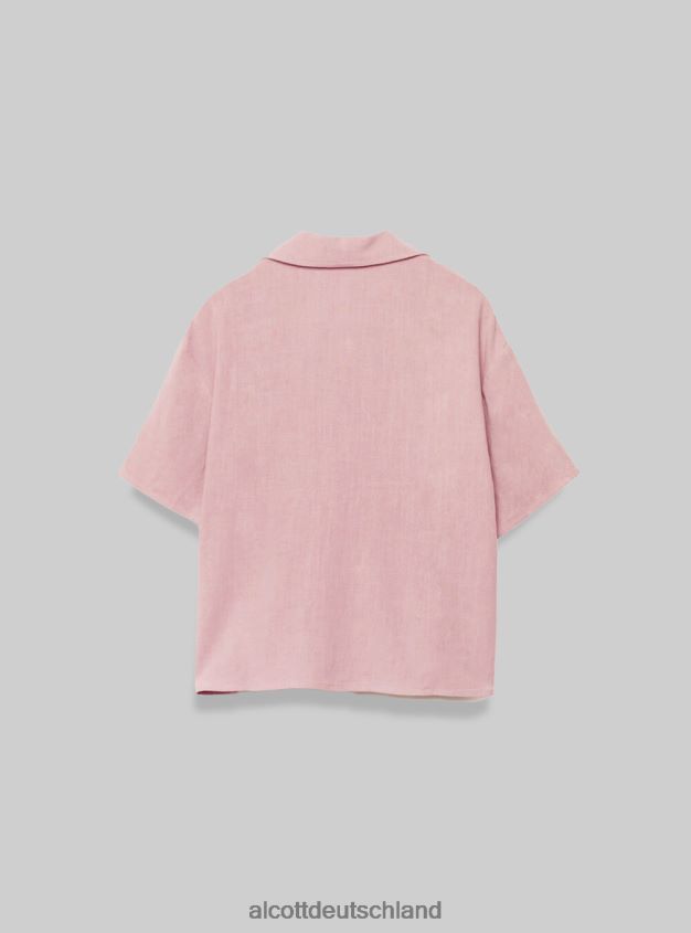 Kleidung de Alcott Frauen Kurzarmhemd aus Leinenmischung pk3 rosa hell 88J68R498