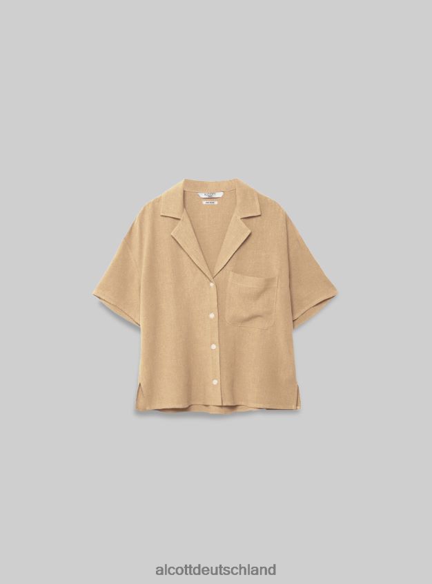 Kleidung de Alcott Frauen Kurzarmhemd aus Leinenmischung pk3 rosa hell 88J68R508