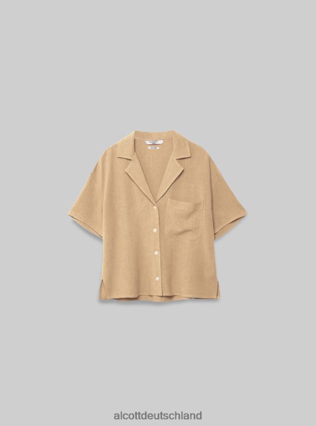 Kleidung de Alcott Frauen Kurzarmhemd aus Leinenmischung pk3 rosa hell 88J68R508