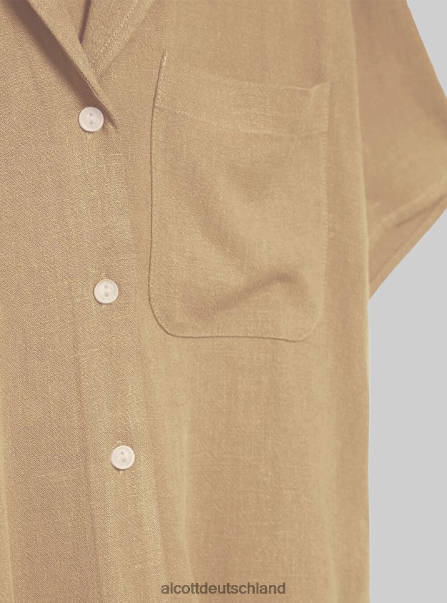 Kleidung de Alcott Frauen Kurzarmhemd aus Leinenmischung pk3 rosa hell 88J68R508