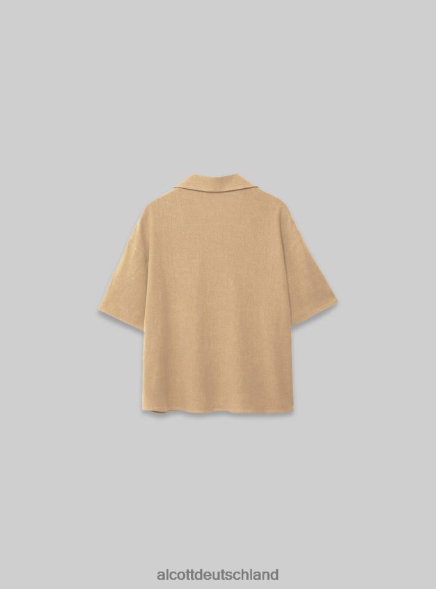 Kleidung de Alcott Frauen Kurzarmhemd aus Leinenmischung pk3 rosa hell 88J68R508