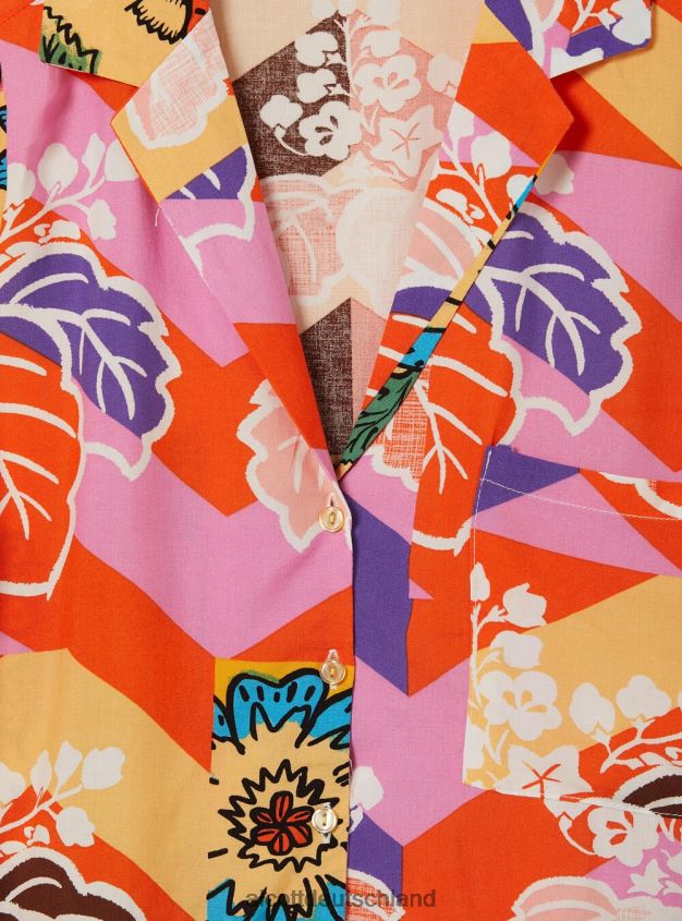 Kleidung de Alcott Frauen Kurzes Hemd mit Aufdruck bk1 schwarz 88J68R13