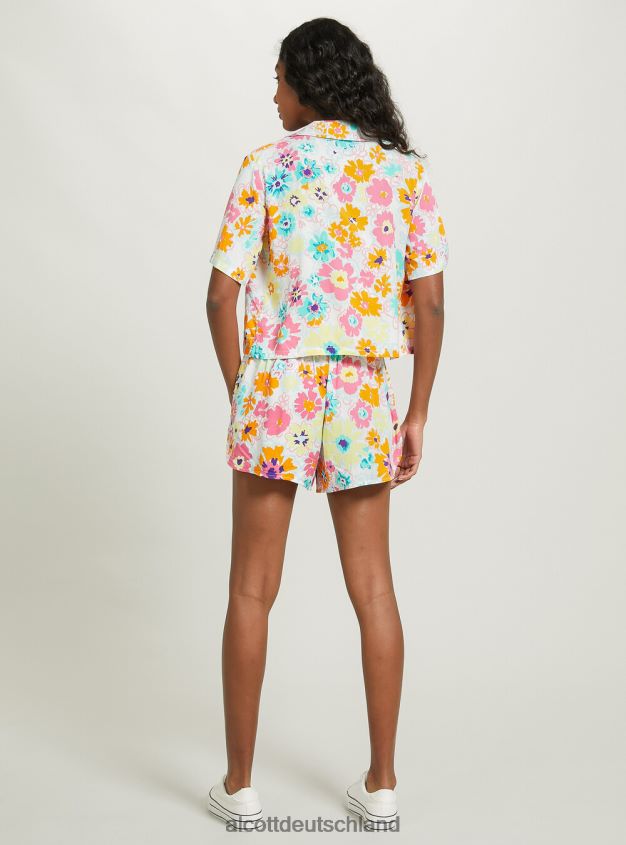 Kleidung de Alcott Frauen Kurzes Hemd mit Aufdruck bk1 schwarz 88J68R1