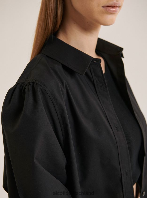 Kleidung de Alcott Frauen Langes Hemd aus Popeline-Stoff Weiß 88J68R500