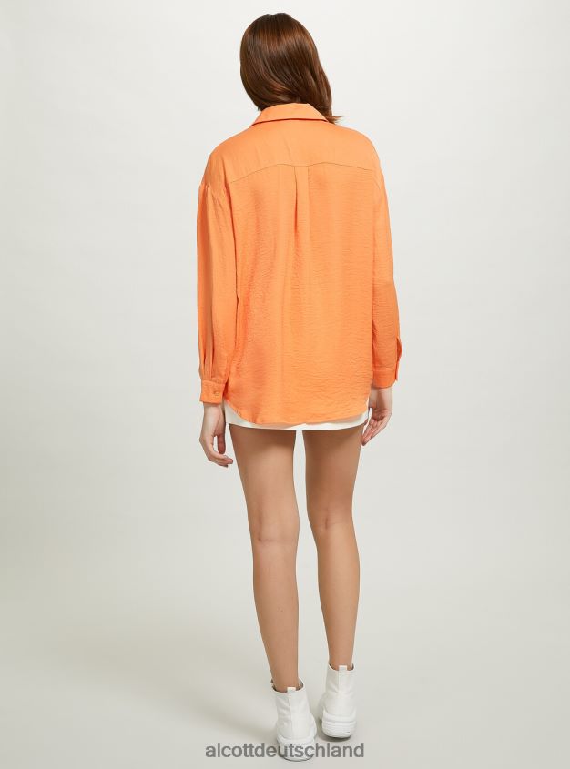 Kleidung de Alcott Frauen Satinhemd oder3 orangefarbenes Licht 88J68R12