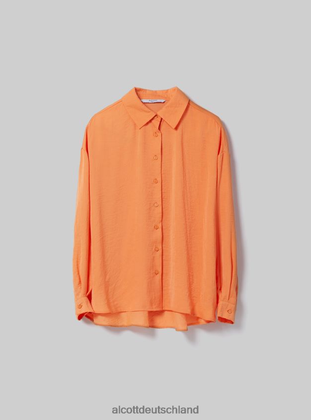 Kleidung de Alcott Frauen Satinhemd oder3 orangefarbenes Licht 88J68R12