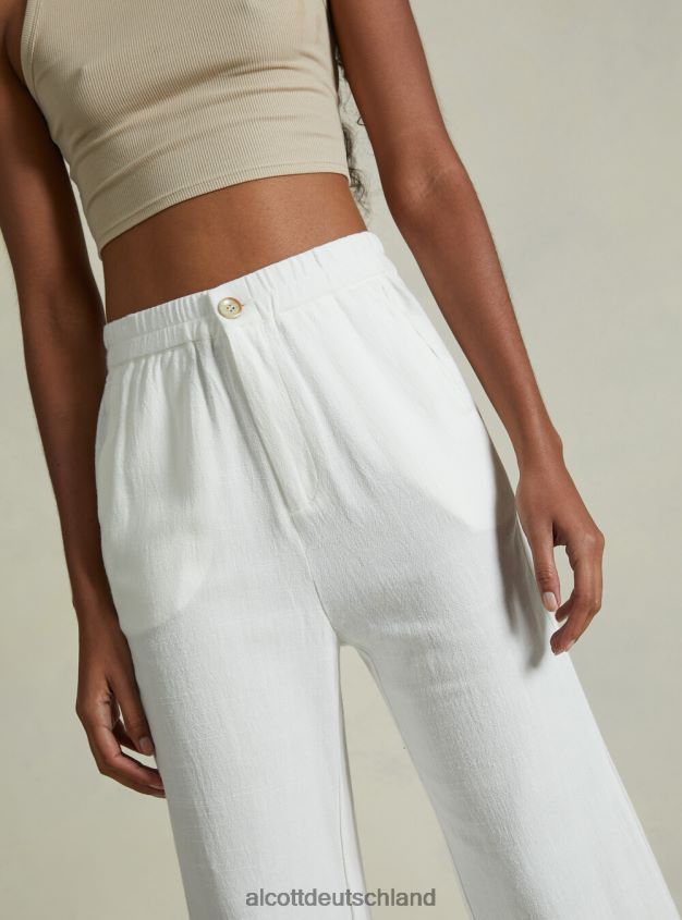 Kleidung de Alcott Frauen Culotte-Hose aus Leinenmischung wh2 weiß 88J68R18