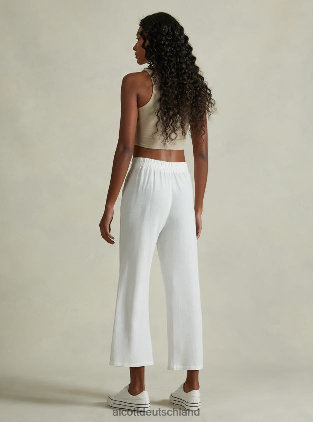 Kleidung de Alcott Frauen Culotte-Hose aus Leinenmischung wh2 weiß 88J68R18