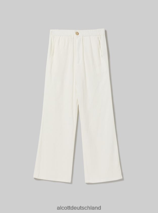 Kleidung de Alcott Frauen Culotte-Hose aus Leinenmischung wh2 weiß 88J68R18
