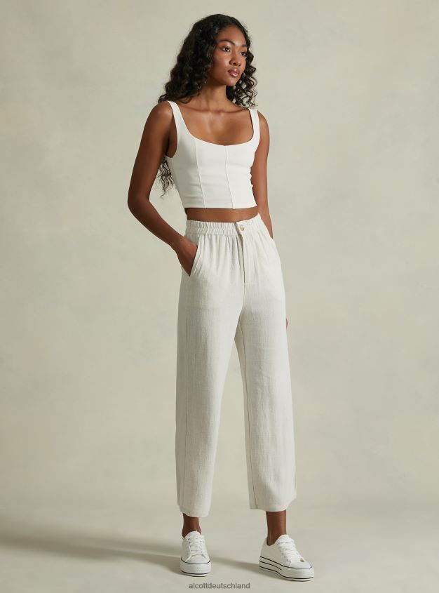 Kleidung de Alcott Frauen Culotte-Hose aus Leinenmischung wh2 weiß 88J68R472