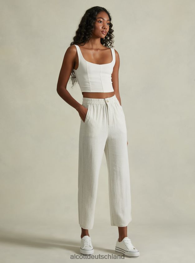 Kleidung de Alcott Frauen Culotte-Hose aus Leinenmischung wh2 weiß 88J68R472