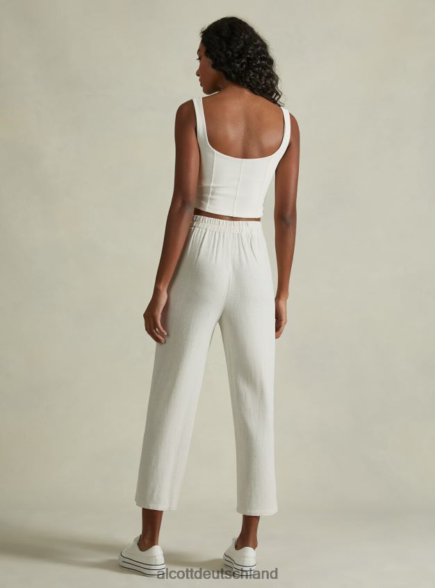 Kleidung de Alcott Frauen Culotte-Hose aus Leinenmischung wh2 weiß 88J68R472