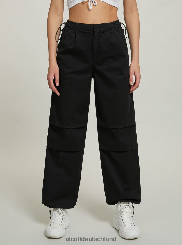 Kleidung de Alcott Frauen Fallschirmhose aus Baumwolle bk1 schwarz 88J68R151
