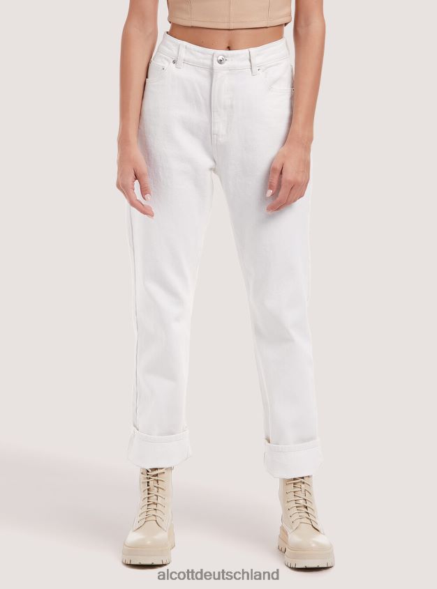 Kleidung de Alcott Frauen Gerade geschnittene Twill-Hose wh1 naturweiß 88J68R310