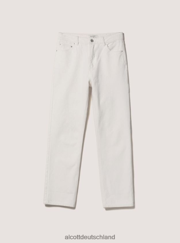 Kleidung de Alcott Frauen Gerade geschnittene Twill-Hose wh1 naturweiß 88J68R310