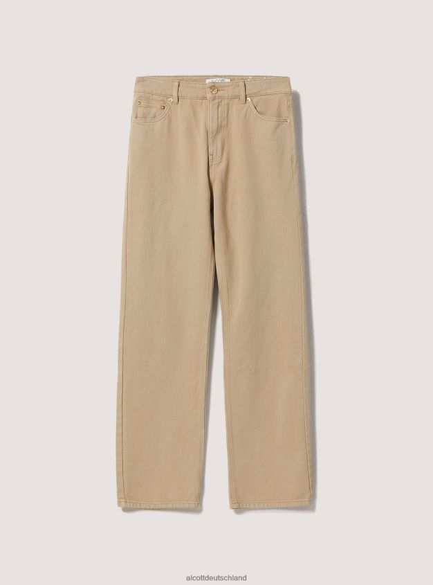 Kleidung de Alcott Frauen Gerade geschnittene Twill-Hose wh1 naturweiß 88J68R329