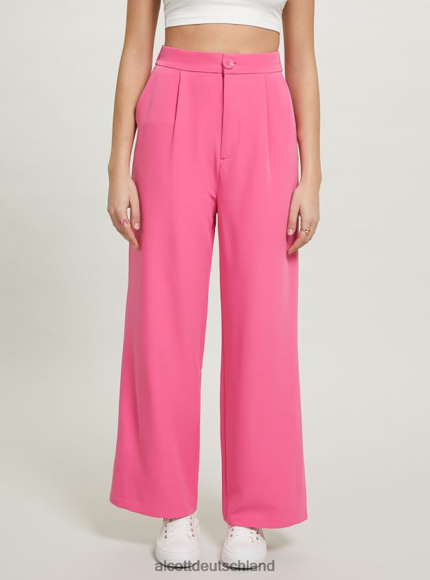 Kleidung de Alcott Frauen Hose mit weitem Bein und Falten bk1 schwarz 88J68R84