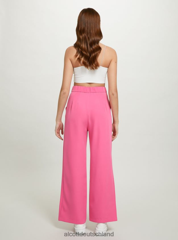 Kleidung de Alcott Frauen Hose mit weitem Bein und Falten bk1 schwarz 88J68R84