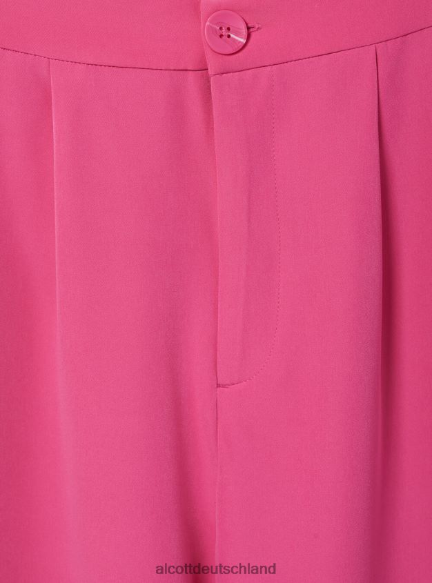 Kleidung de Alcott Frauen Hose mit weitem Bein und Falten bk1 schwarz 88J68R84