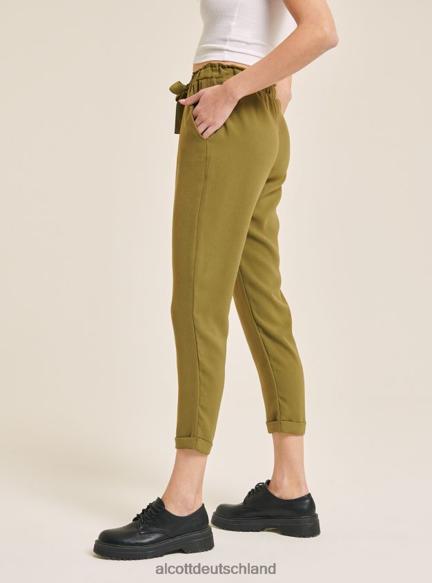 Kleidung de Alcott Frauen Joggerhose mit Gürtel Weiß 88J68R313