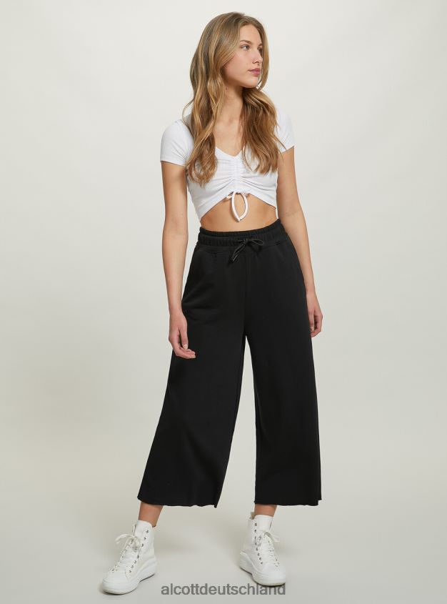 Kleidung de Alcott Frauen Kurze Fleece-Leggings mit elastischem Bund bk1 schwarz 88J68R206