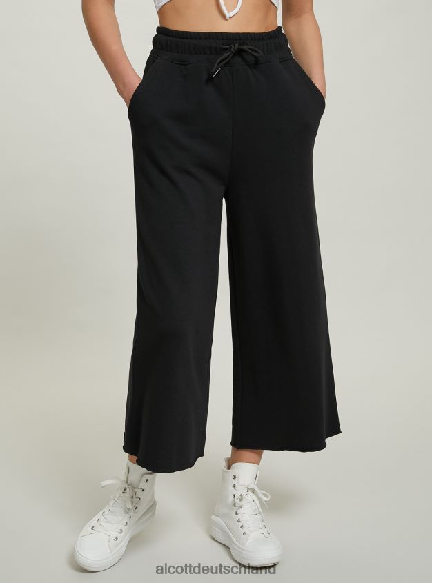 Kleidung de Alcott Frauen Kurze Fleece-Leggings mit elastischem Bund bk1 schwarz 88J68R206