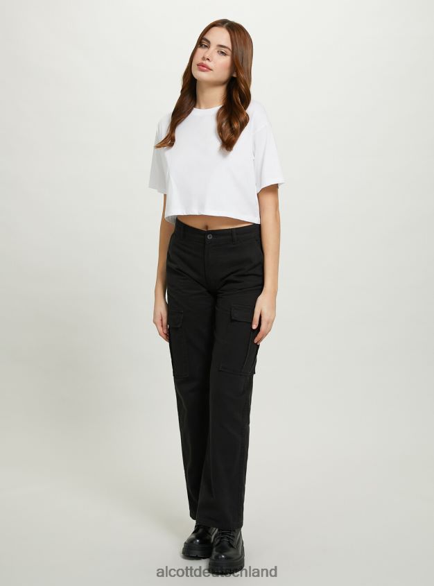 Kleidung de Alcott Frauen Pantalone-Cargohose aus Twill bk1 schwarz 88J68R97