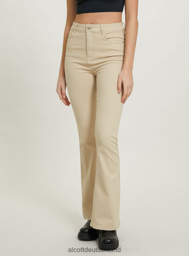 Kleidung de Alcott Frauen Schlaghose aus Stretch-Twill wh1 naturweiß 88J68R177