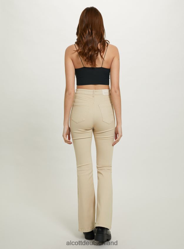 Kleidung de Alcott Frauen Schlaghose aus Stretch-Twill wh1 naturweiß 88J68R177