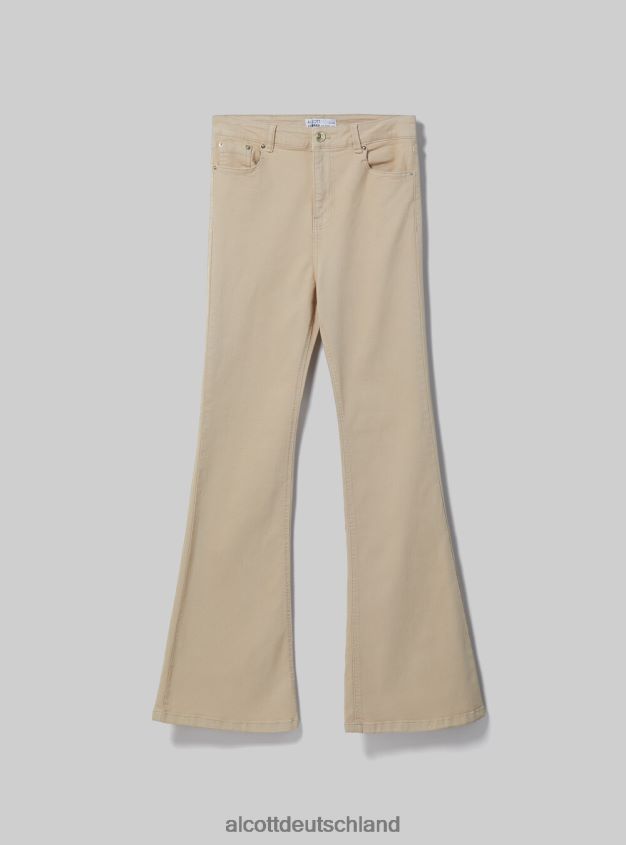 Kleidung de Alcott Frauen Schlaghose aus Stretch-Twill wh1 naturweiß 88J68R177