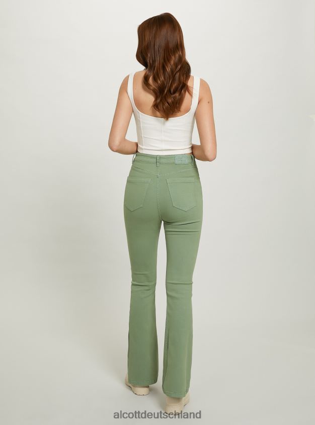 Kleidung de Alcott Frauen Schlaghose aus Stretch-Twill wh1 naturweiß 88J68R181