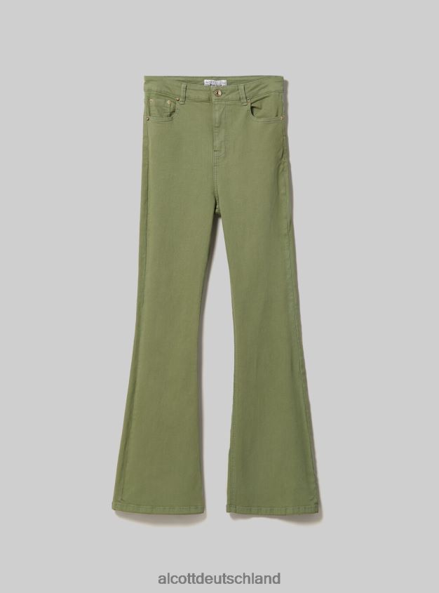 Kleidung de Alcott Frauen Schlaghose aus Stretch-Twill wh1 naturweiß 88J68R181