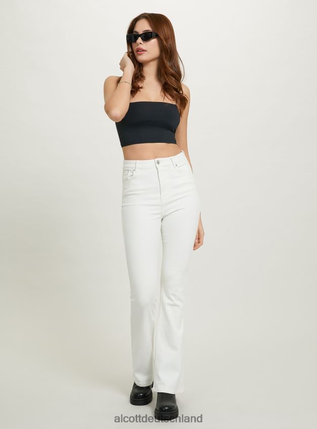 Kleidung de Alcott Frauen Schlaghose aus Stretch-Twill wh1 naturweiß 88J68R60