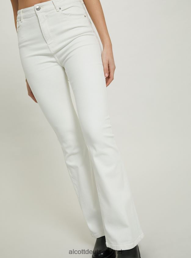 Kleidung de Alcott Frauen Schlaghose aus Stretch-Twill wh1 naturweiß 88J68R60