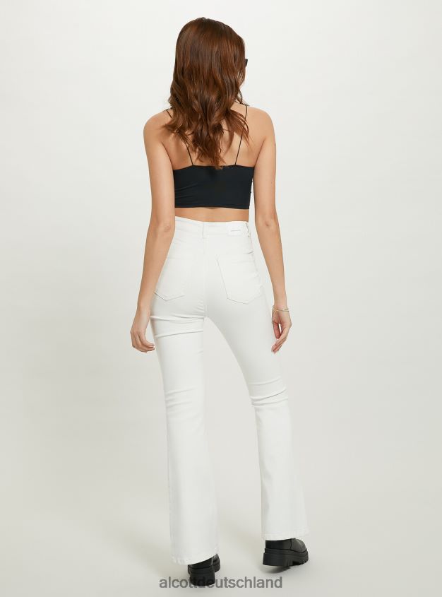 Kleidung de Alcott Frauen Schlaghose aus Stretch-Twill wh1 naturweiß 88J68R60