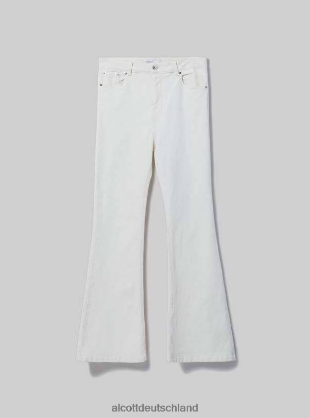 Kleidung de Alcott Frauen Schlaghose aus Stretch-Twill wh1 naturweiß 88J68R60